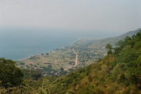 A lake below the hills